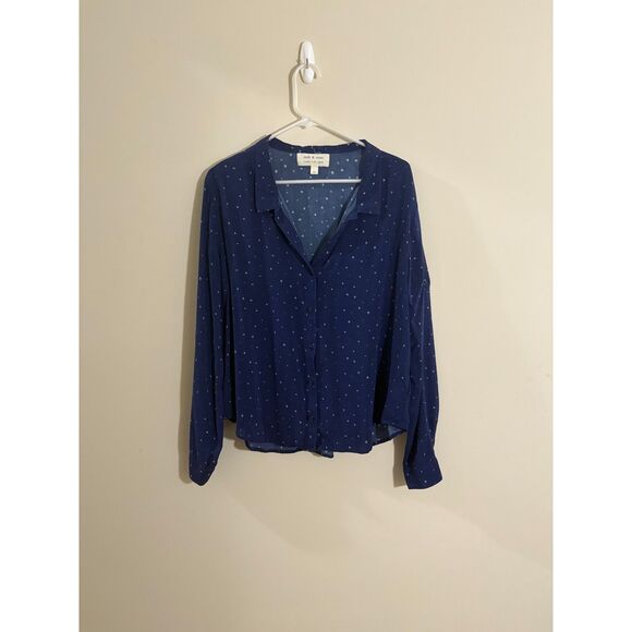 Anthropologie Cloth and Stone button up polka dot blouse - Picture 1 of 5